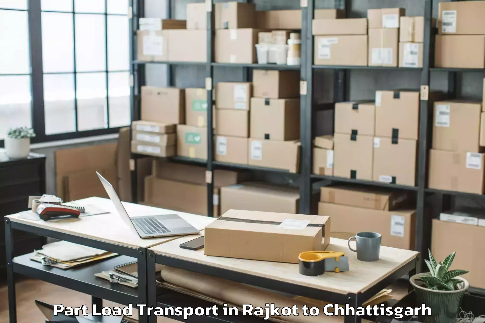 Reliable Rajkot to Gariyaband Part Load Transport